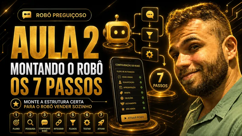 Capa da Aula 2: montando o Robô, os 7 passos
