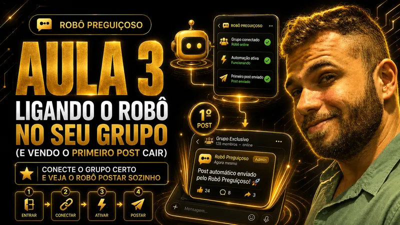 Capa da Aula 3: ligando o Robô no seu grupo